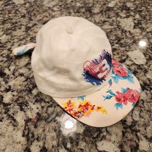 Vintage Dale Earnhardt Girls' White Floral Flexfit Hat with Tie Back NWOT